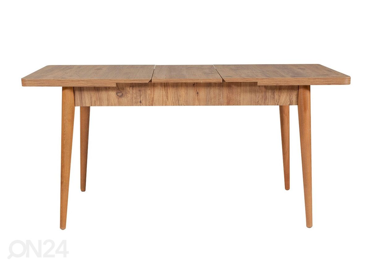 Pikendatav söögilaud 80x130-165 cm + 2 tooli+2 pinki suurendatud