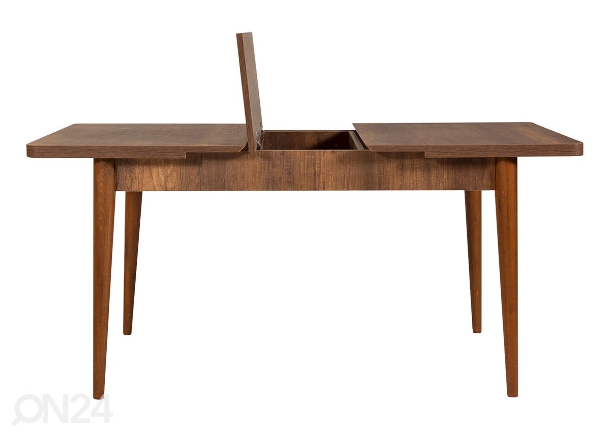 Pikendatav söögilaud 80x130-165 cm + 2 tooli+2 pinki suurendatud