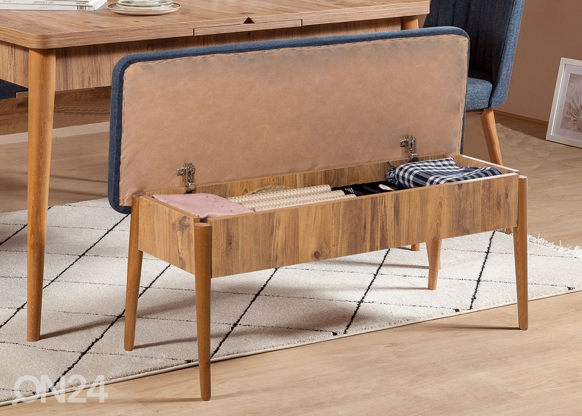 Pikendatav söögilaud 80x130-165 cm + 2 tooli+pink suurendatud