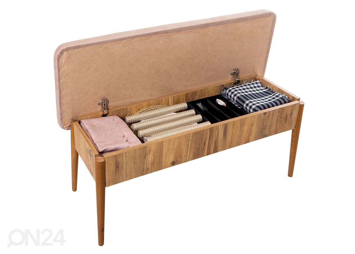 Pikendatav söögilaud 80x130-165 cm + 2 tooli+pink suurendatud