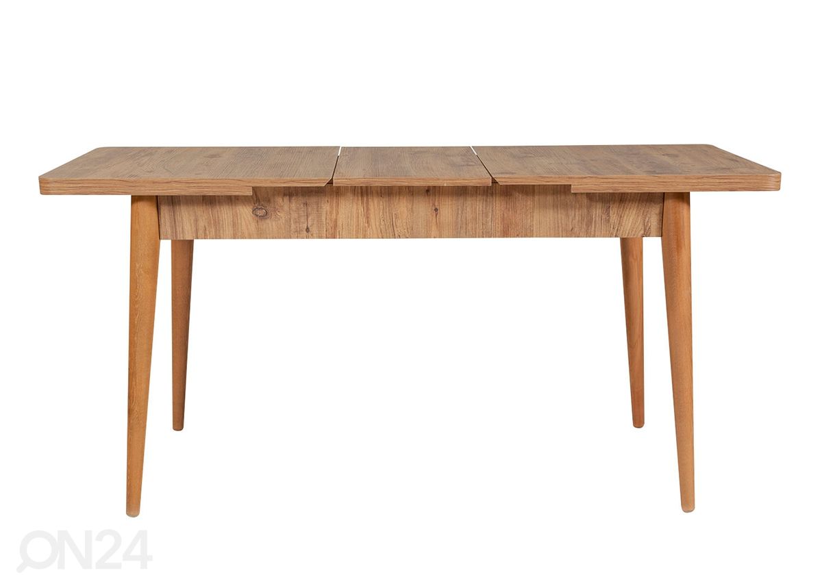 Pikendatav söögilaud 80x130-165 cm + 2 tooli+pink suurendatud