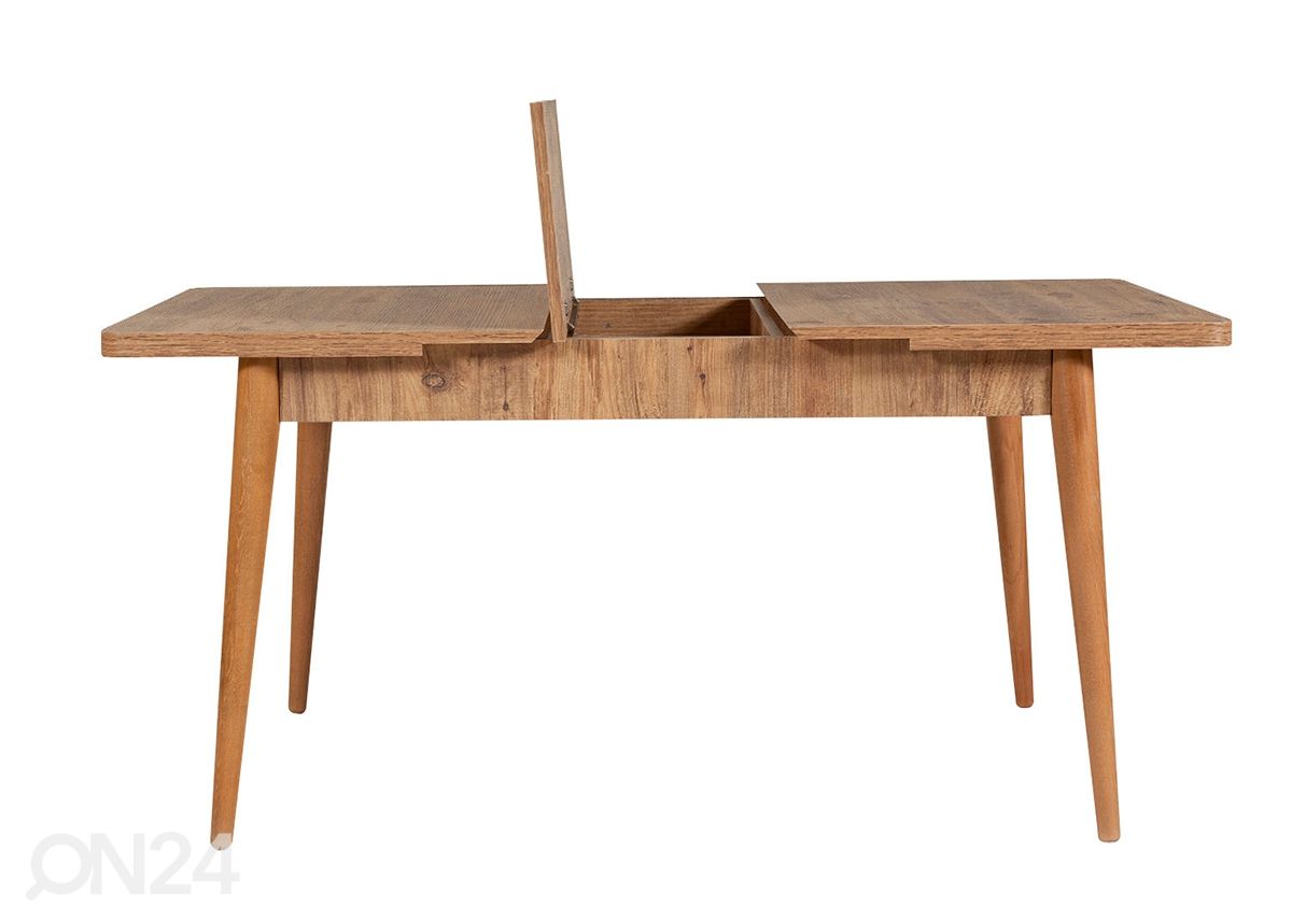 Pikendatav söögilaud 80x130-165 cm + 2 tooli+pink suurendatud