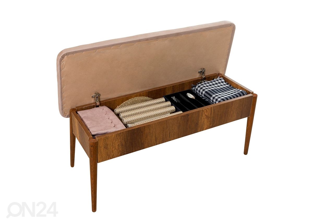 Pikendatav söögilaud 80x130-165 cm + 2 tooli+pink suurendatud