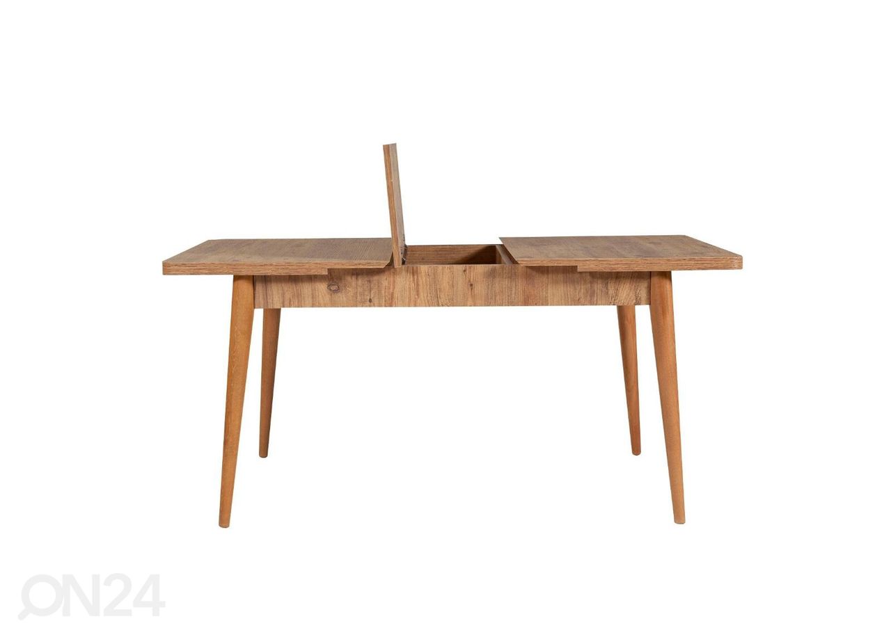 Pikendatav söögilaud 80x130-165 cm + 2 tooli+pink suurendatud