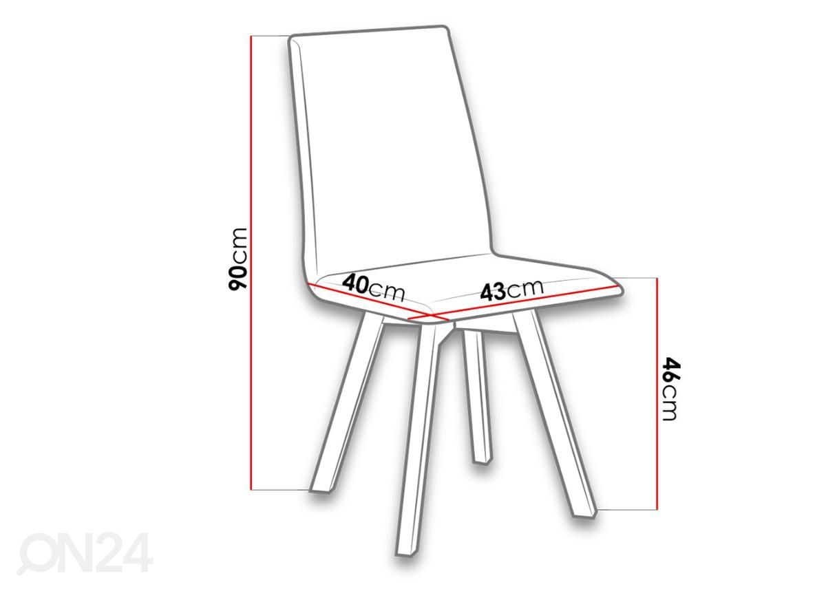 Pikendatav söögilaud 80x140-180 cm + 6 tooli suurendatud