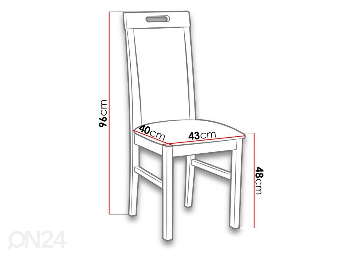 Pikendatav söögilaud 80x140-180 cm + 6 tooli suurendatud