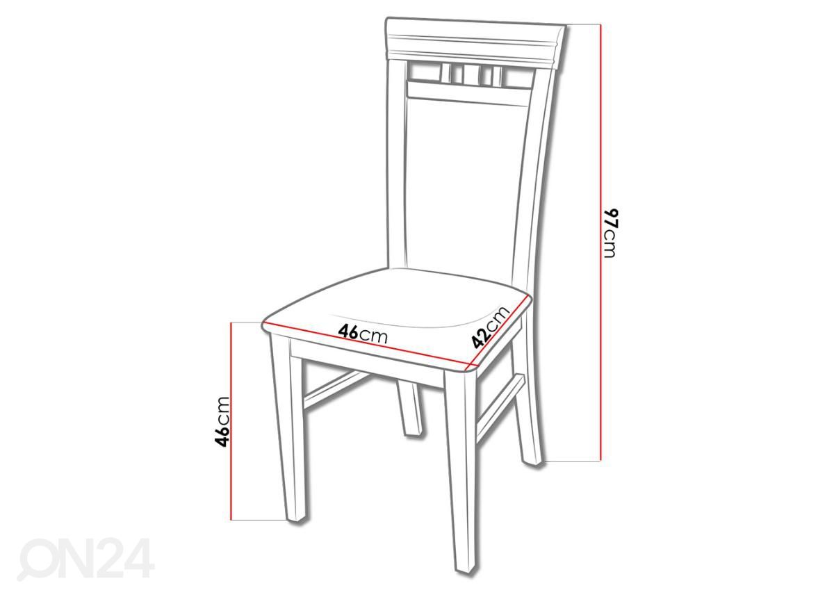 Pikendatav söögilaud 80x160-200 cm + 6 tooli suurendatud
