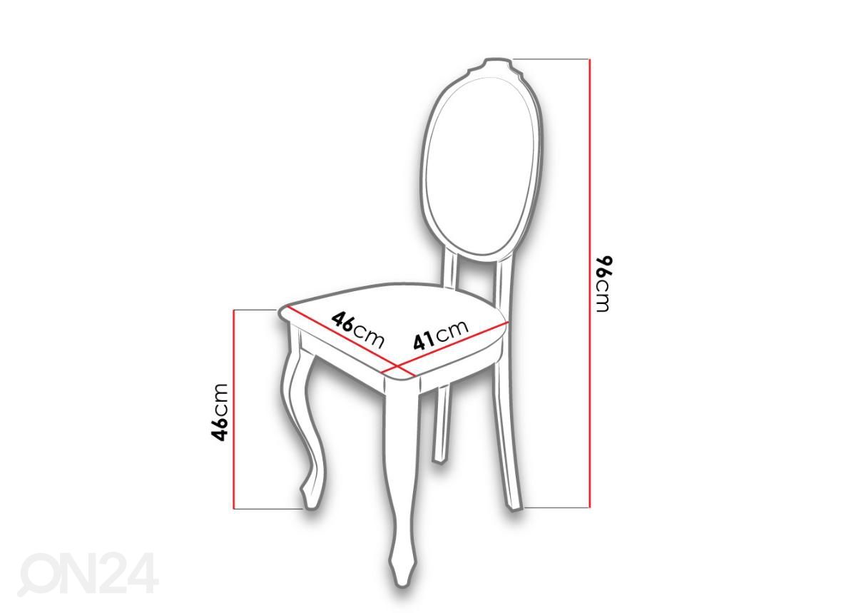 Pikendatav söögilaud 90x170-250 cm + 6 tooli suurendatud