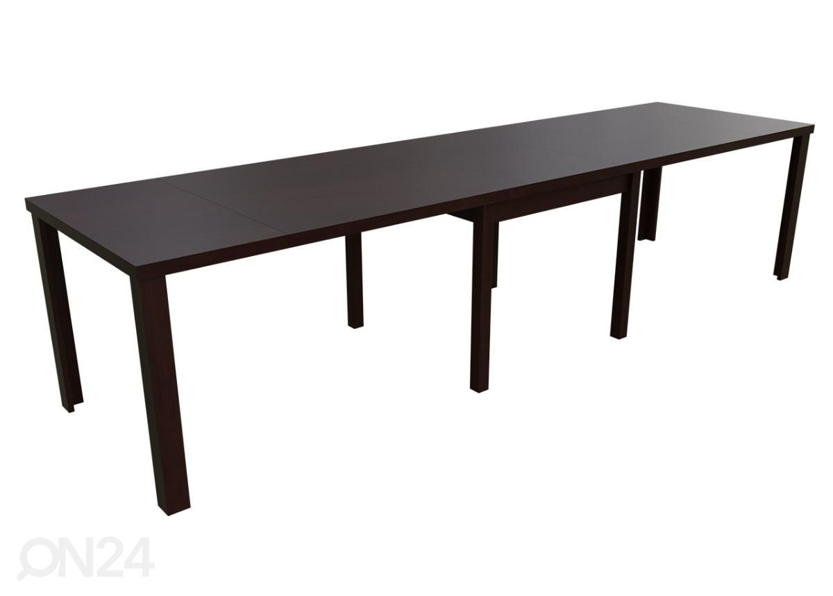 Pikendatav söögilaud 90x90-330 cm + 4 tooli suurendatud