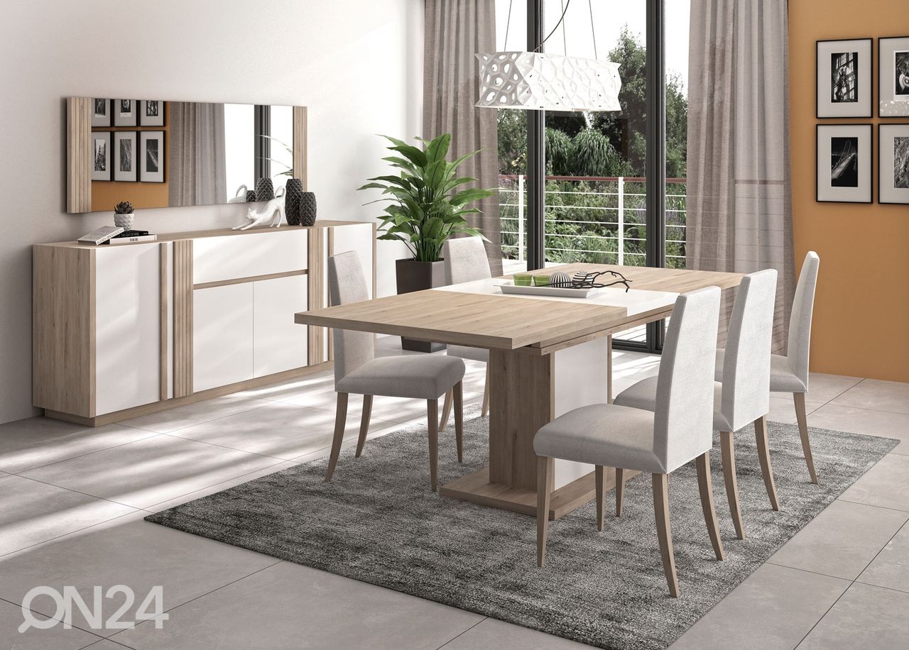 Pikendatav söögilaud Aston 160-208x90 cm suurendatud