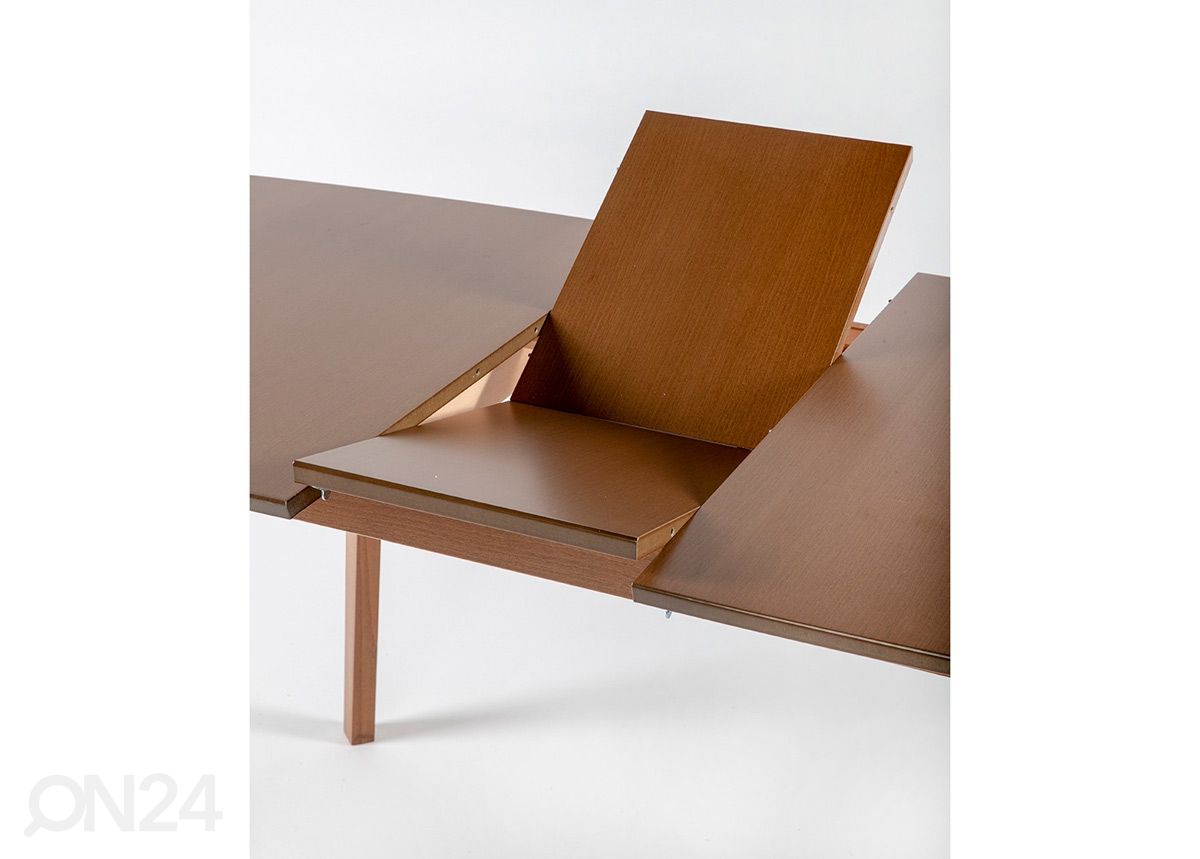 Pikendatav söögilaud Bari 80x120-150 cm + 4 tooli Modena, pähkel suurendatud