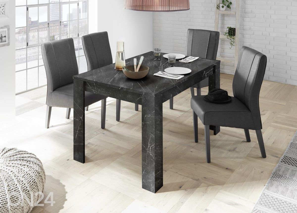 Pikendatav söögilaud Carrara 137-185x90 cm suurendatud