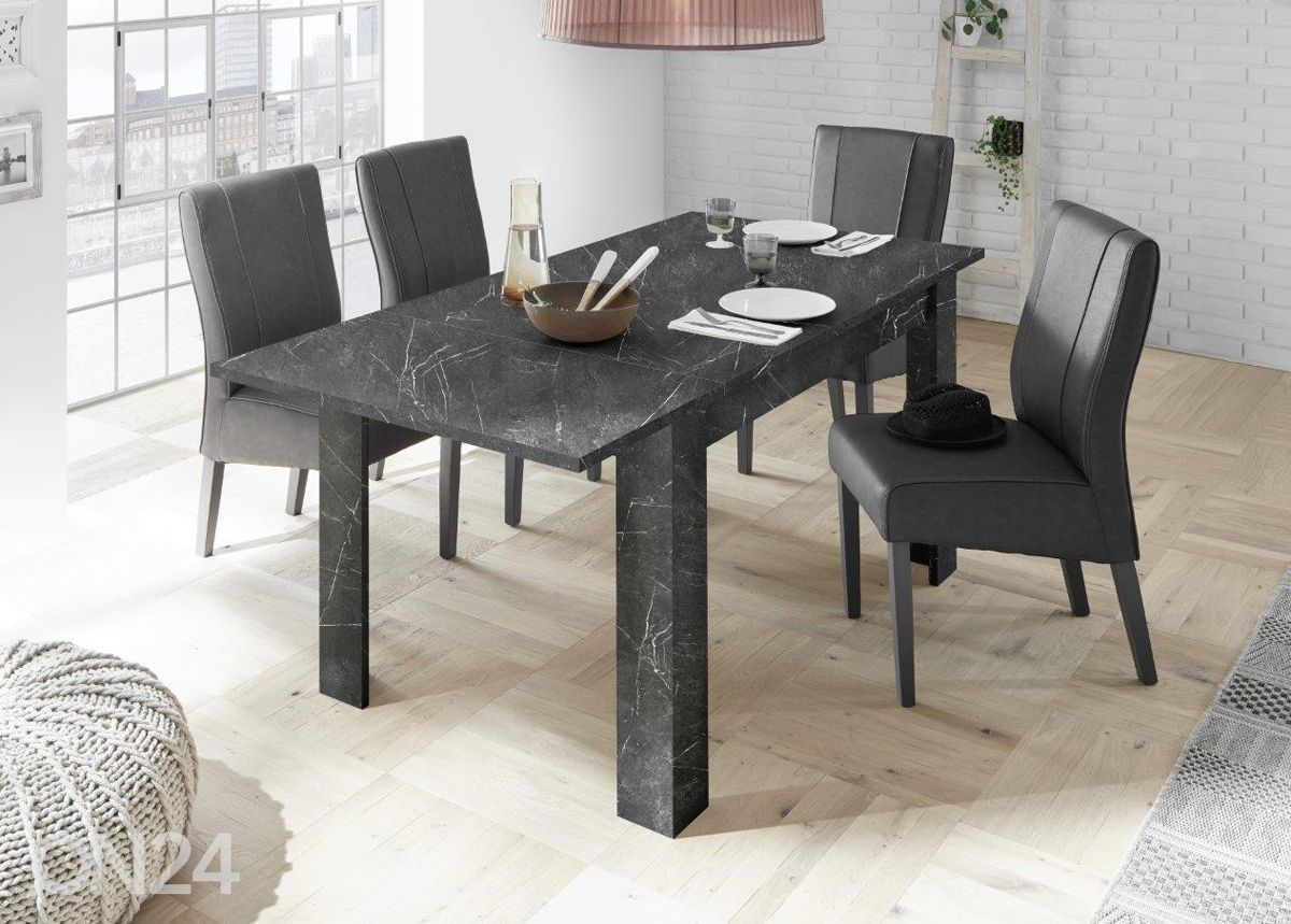 Pikendatav söögilaud Carrara 137-185x90 cm suurendatud
