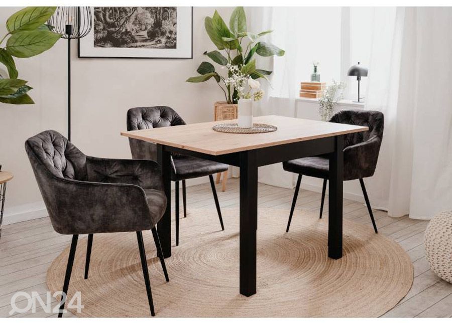 Pikendatav söögilaud Coburg 120-160x70 cm suurendatud