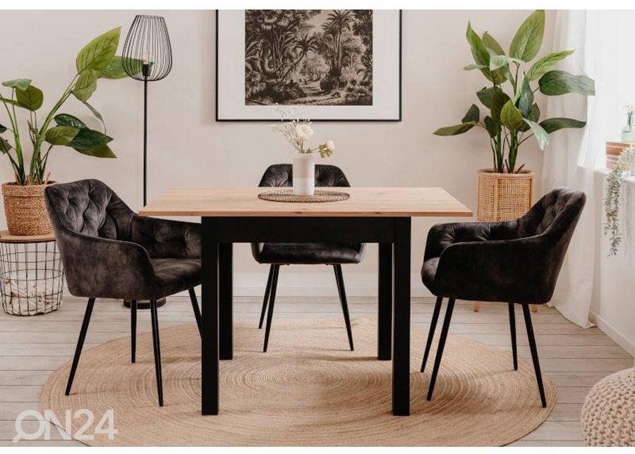 Pikendatav söögilaud Coburg 120-160x70 cm suurendatud