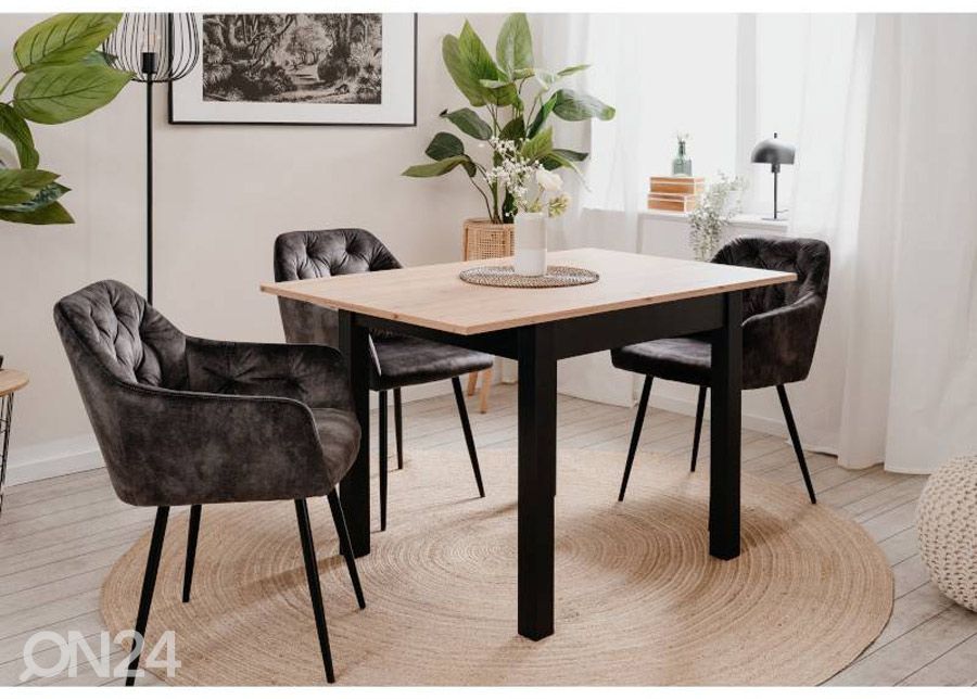 Pikendatav söögilaud Coburg 80/120x80 cm suurendatud