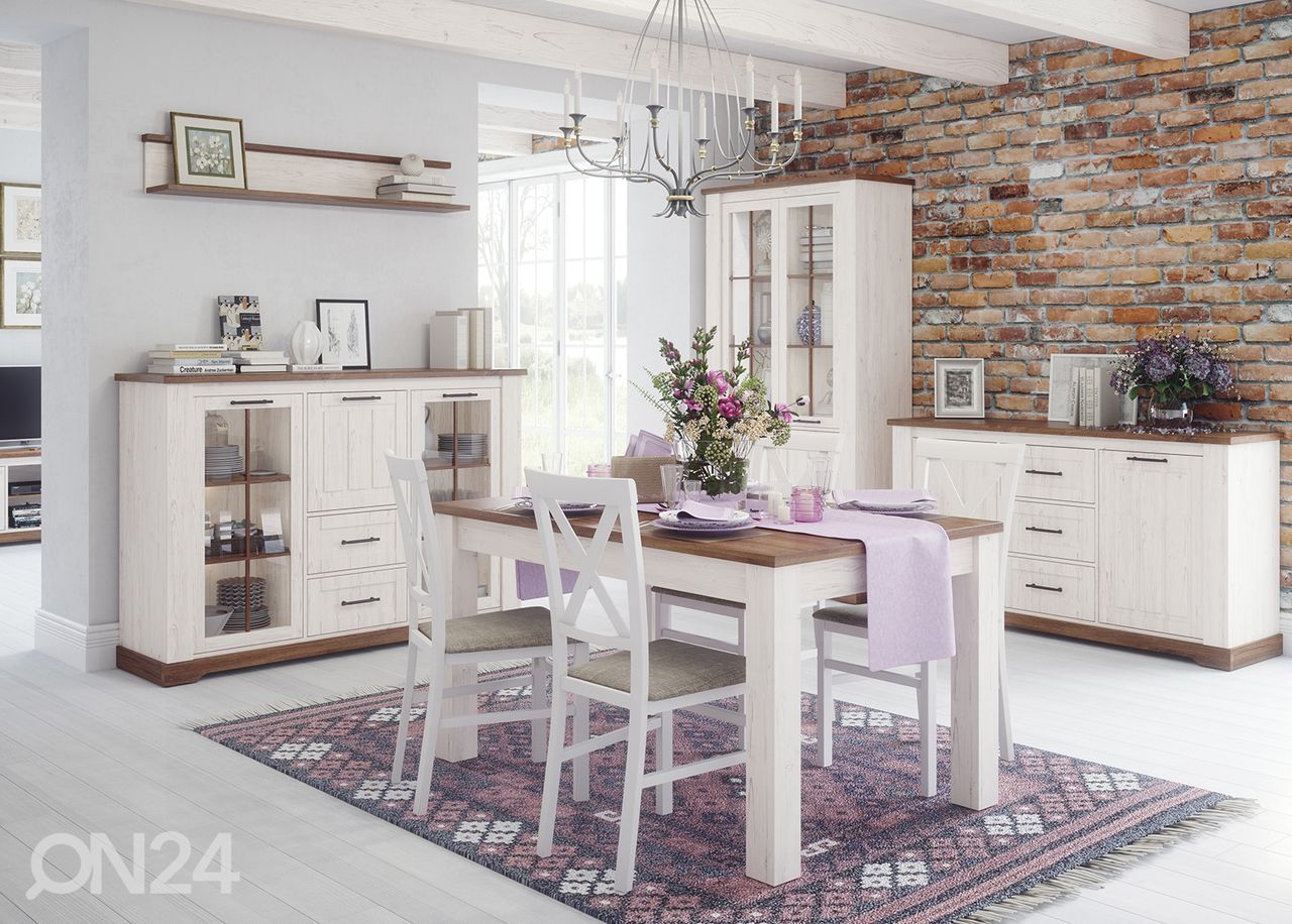 Pikendatav söögilaud Country 90x140-214 cm suurendatud
