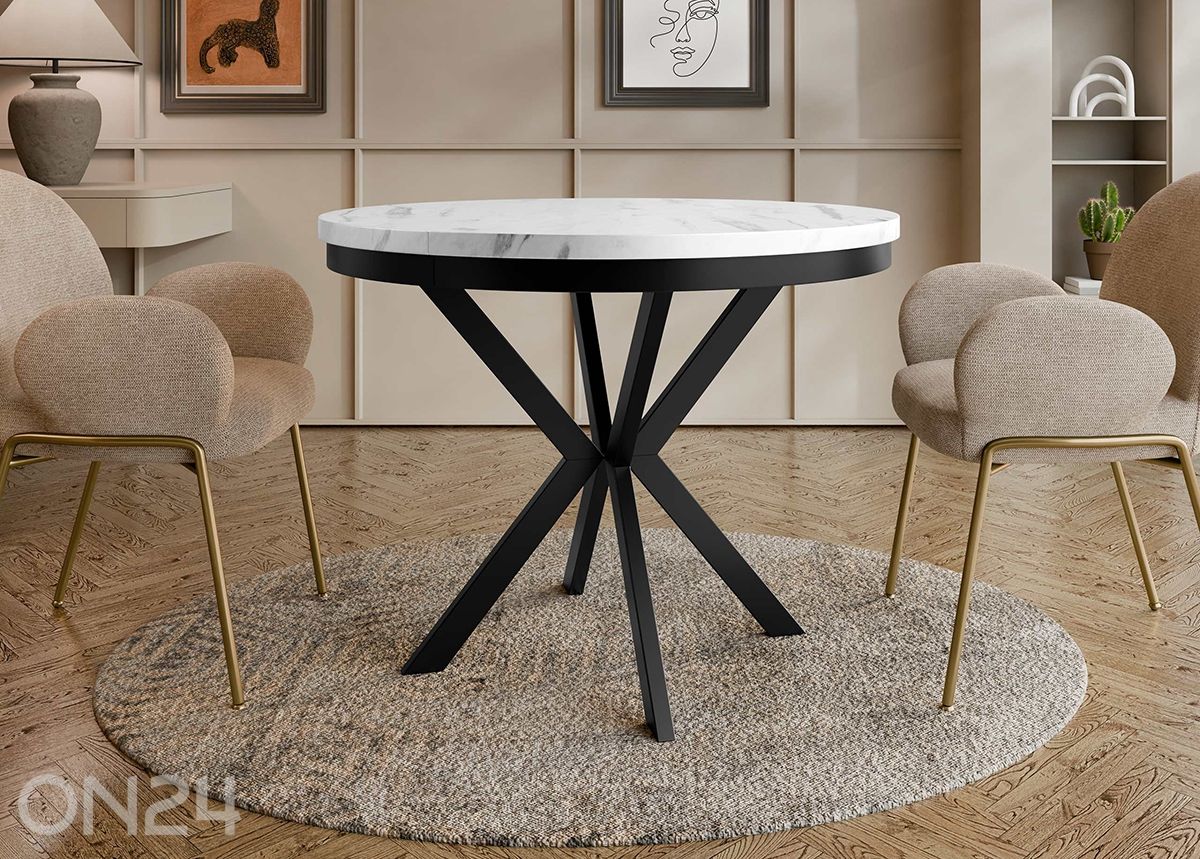 Pikendatav söögilaud Edder 100x100/176 cm suurendatud