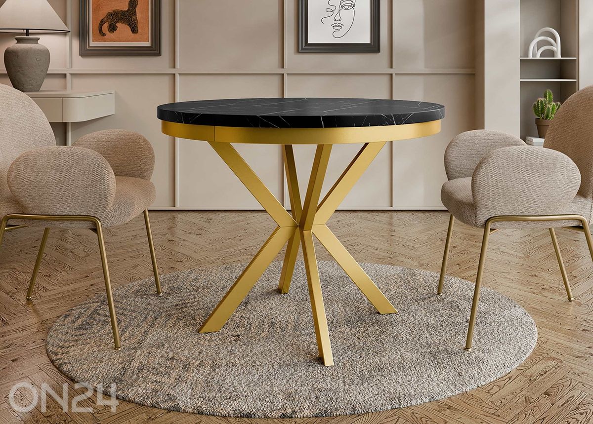 Pikendatav söögilaud Edder 120x120/196 cm suurendatud