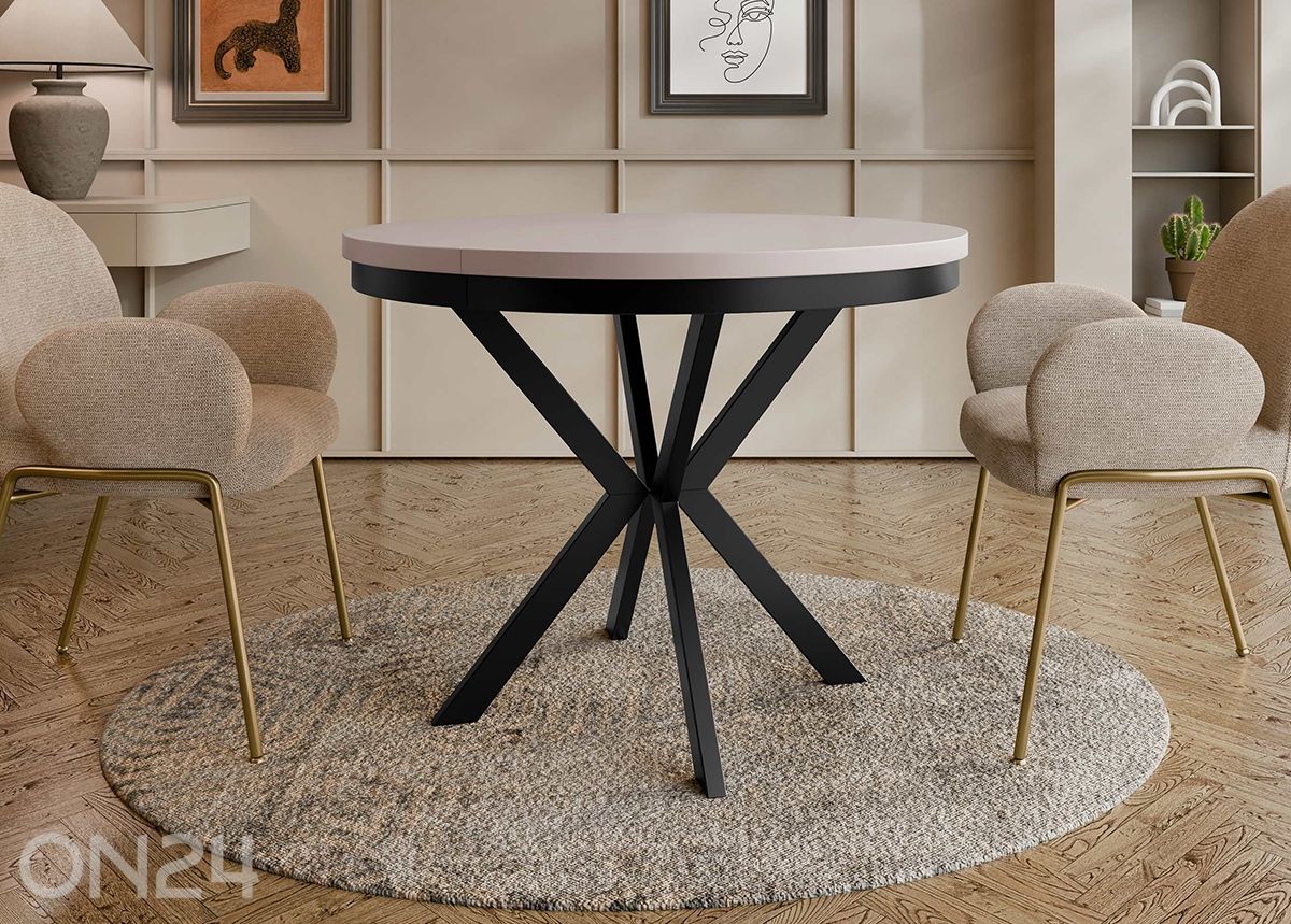 Pikendatav söögilaud Edder 120x120/196 cm suurendatud