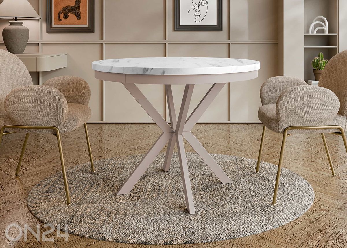 Pikendatav söögilaud Edder 120x120/196 cm suurendatud