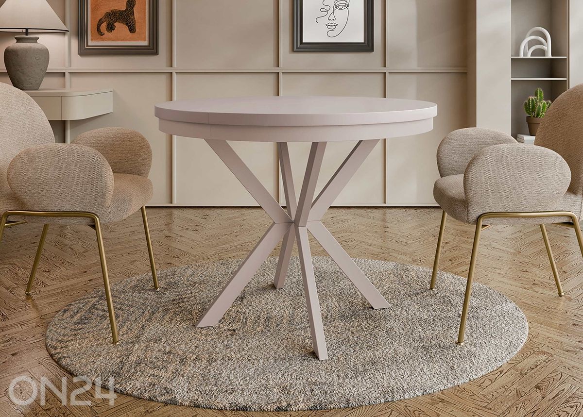 Pikendatav söögilaud Edder 120x120/196 cm suurendatud