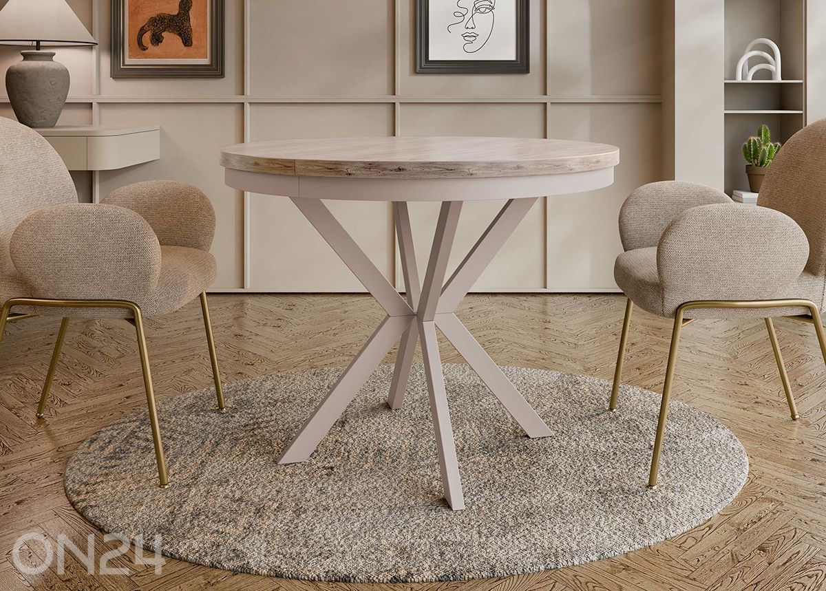 Pikendatav söögilaud Edder 120x120/196 cm suurendatud