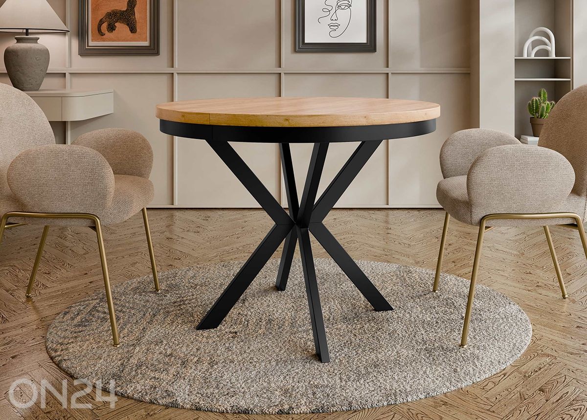 Pikendatav söögilaud Edder 90x90/166 cm suurendatud