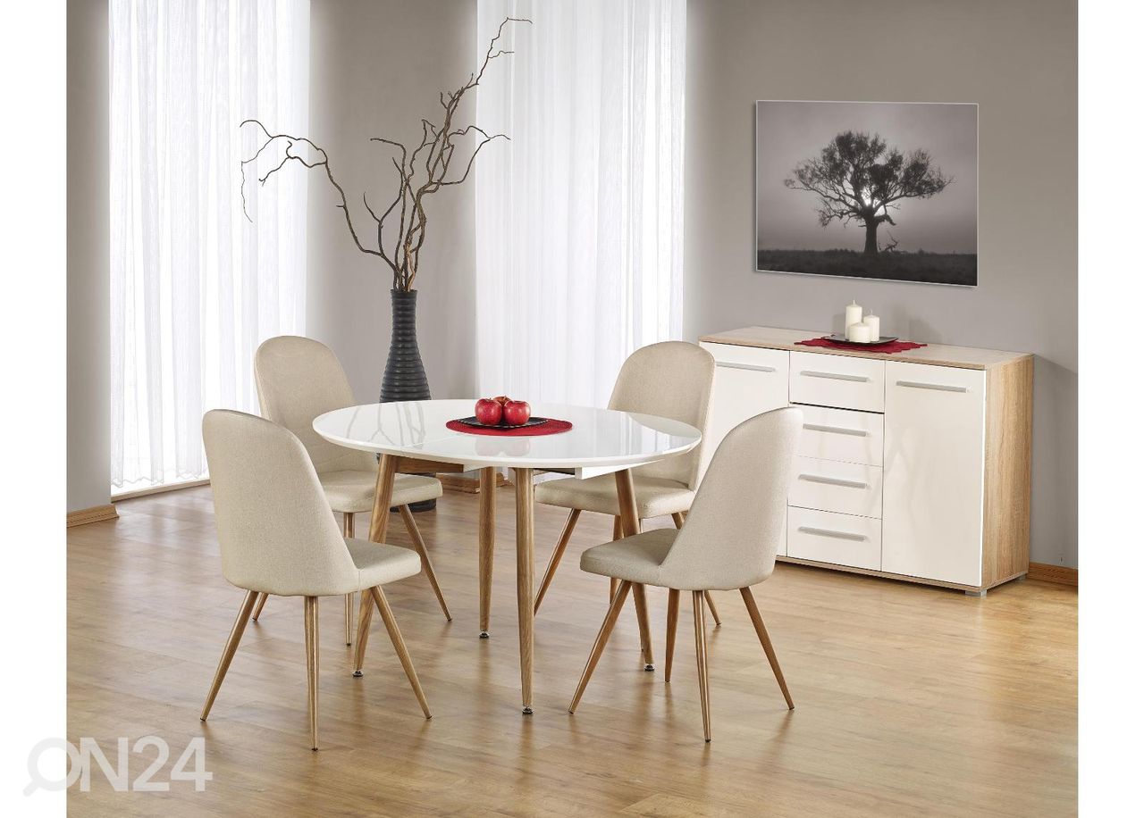 Pikendatav söögilaud Edward 100x120/200 cm suurendatud