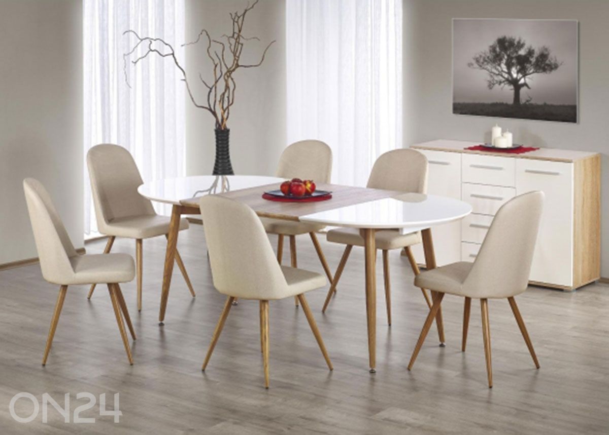 Pikendatav söögilaud Edward 100x120/200 cm suurendatud