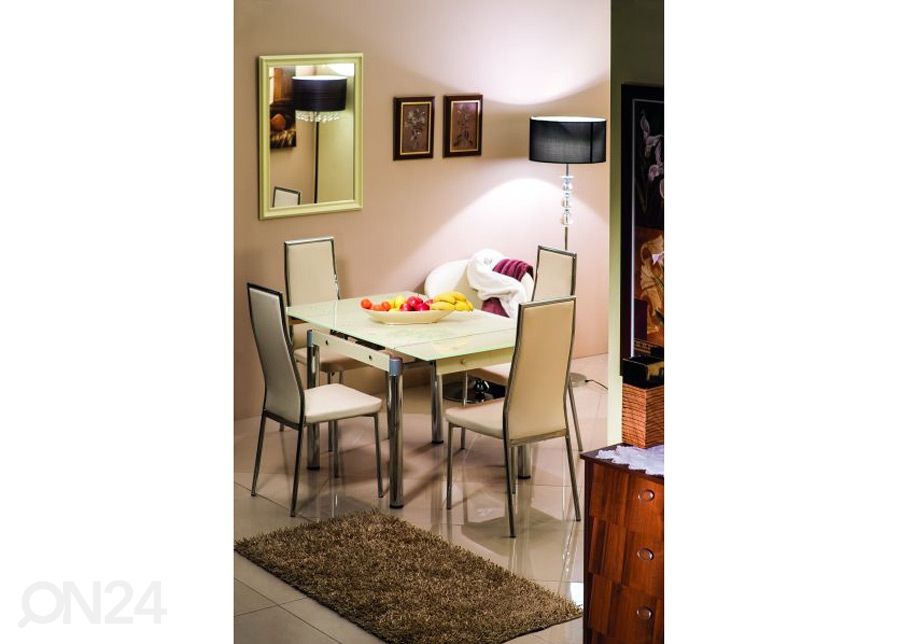Pikendatav söögilaud Gdansk 80x80-131 cm suurendatud