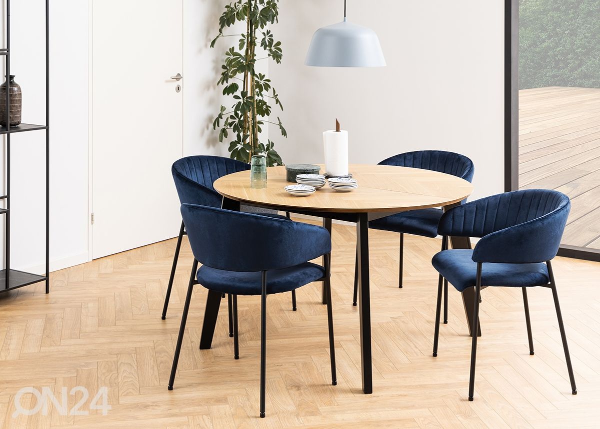 Pikendatav söögilaud Grace Ø120/198 cm suurendatud
