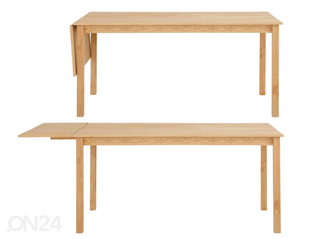 Pikendatav söögilaud Indra 120/160x80 cm suurendatud