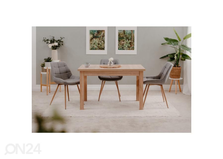 Pikendatav söögilaud Longford 120/200x80 cm suurendatud