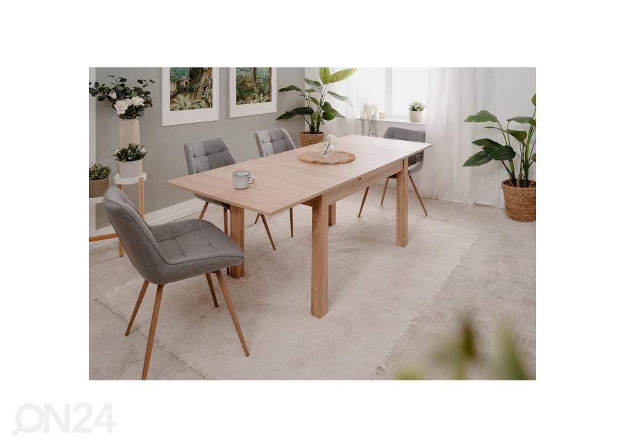 Pikendatav söögilaud Longford 120/200x80 cm suurendatud