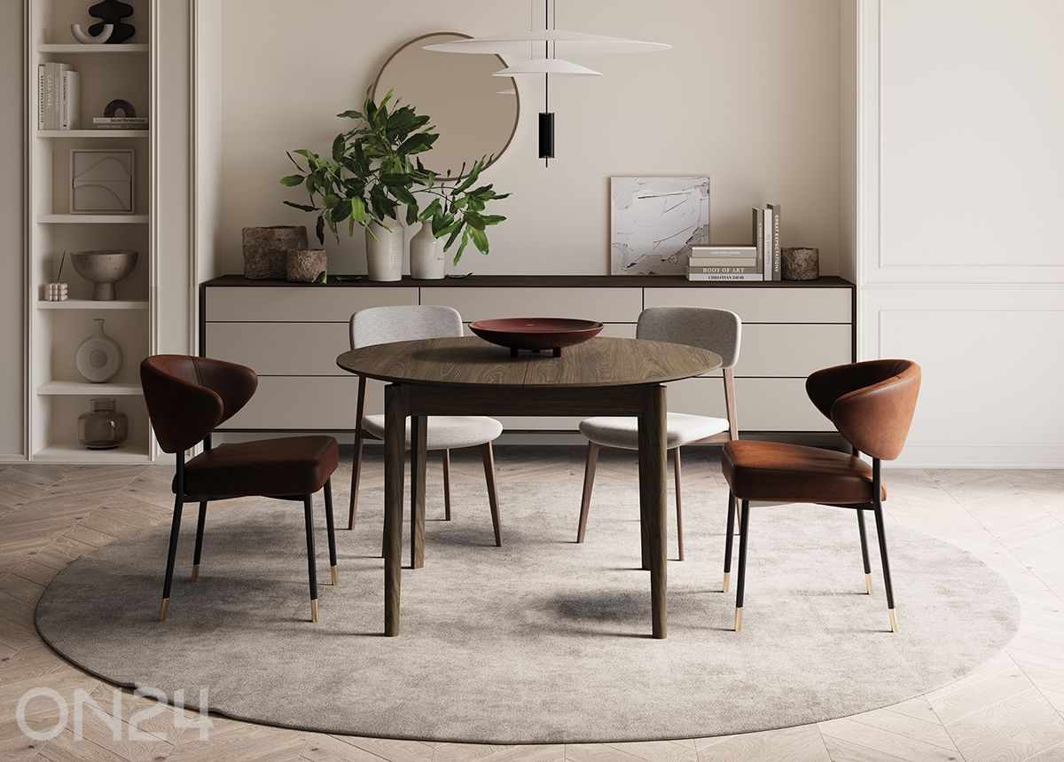 Pikendatav söögilaud Plot Ø 90x90/210 cm suurendatud