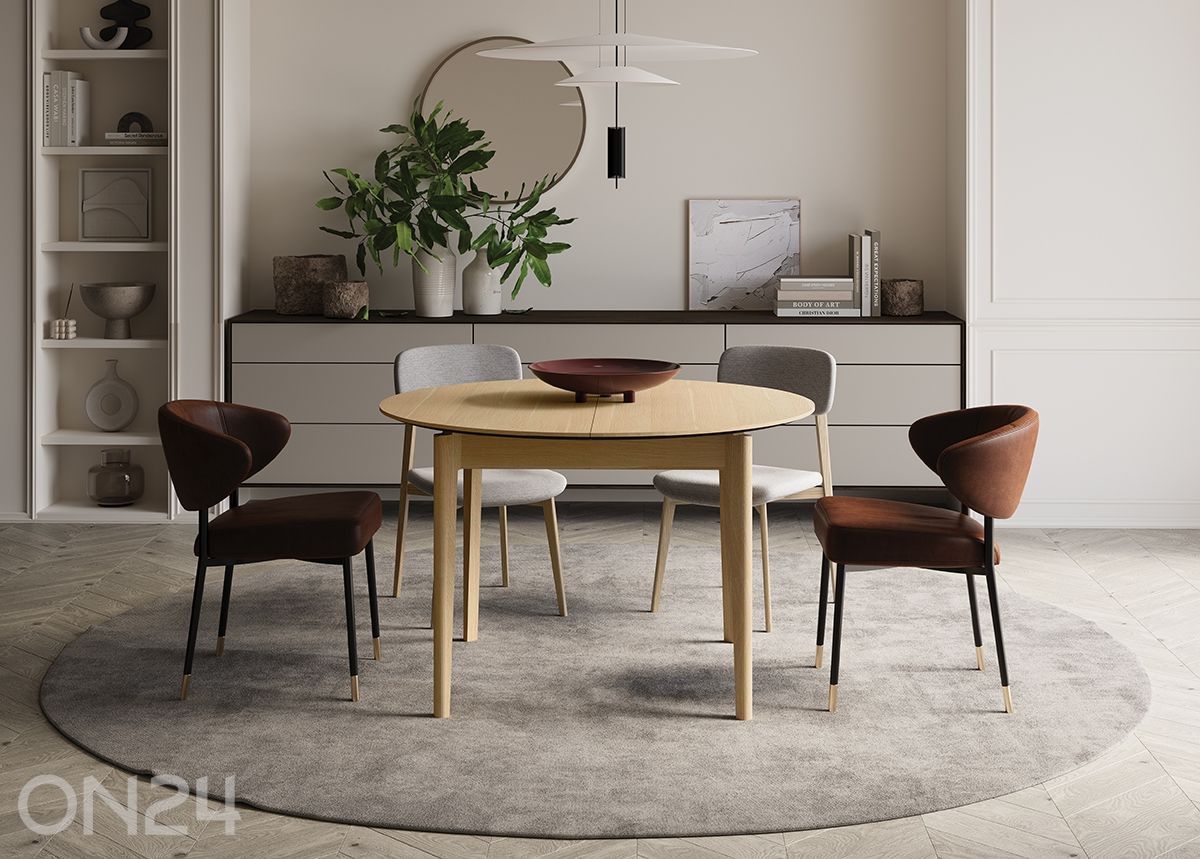 Pikendatav söögilaud Plot Ø 90x90/210 cm suurendatud