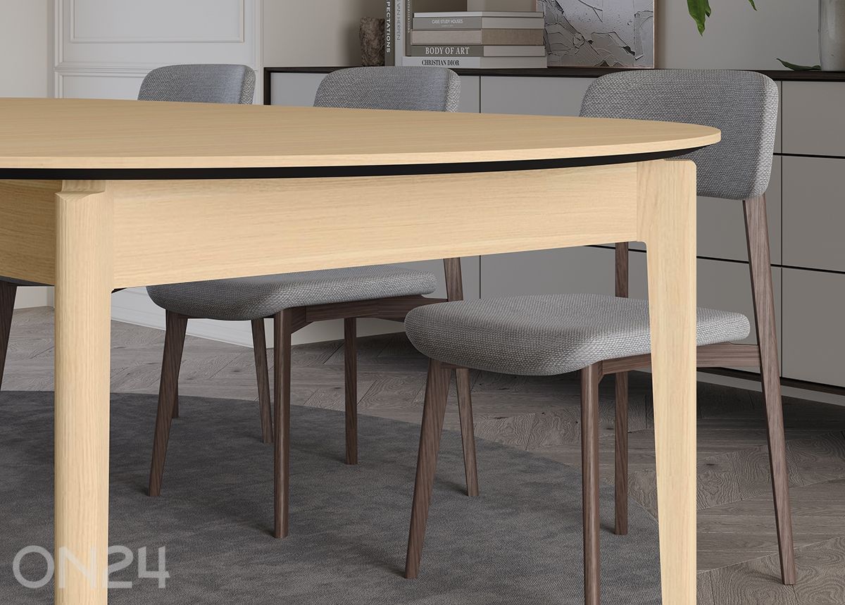 Pikendatav söögilaud Plot Ø 90x90/210 cm suurendatud