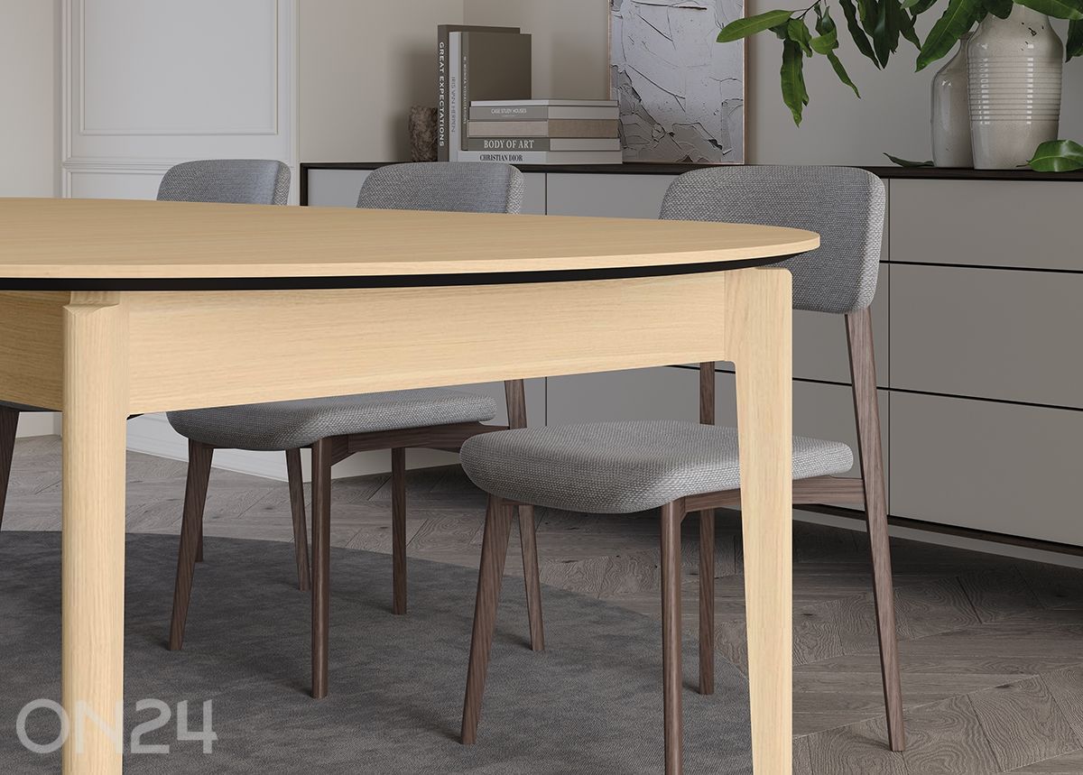 Pikendatav söögilaud Plot Ø120x120/240 cm suurendatud