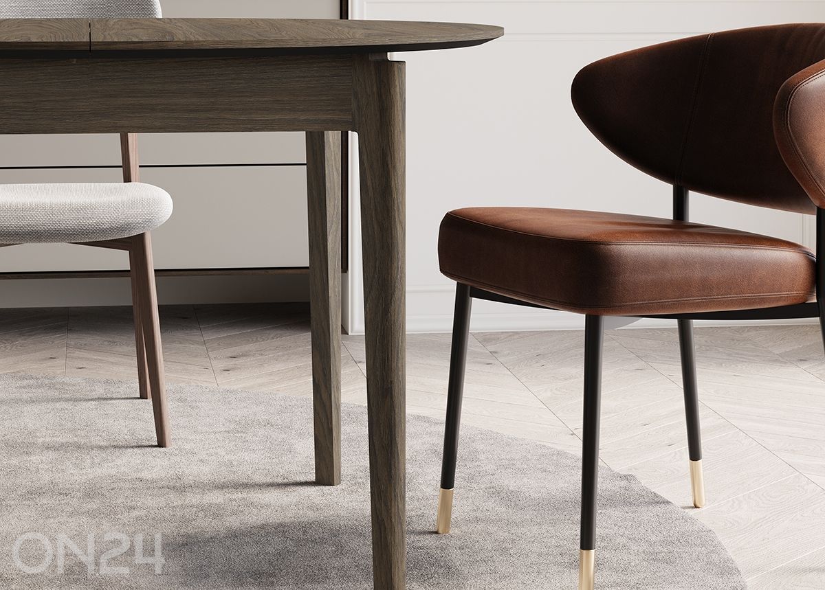 Pikendatav söögilaud Plot Ø120x120/240 cm suurendatud