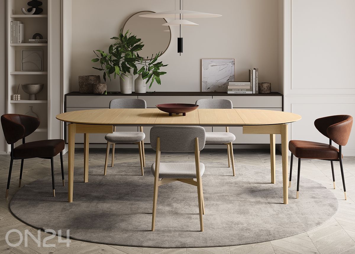 Pikendatav söögilaud Plot Ø120x120/240 cm suurendatud