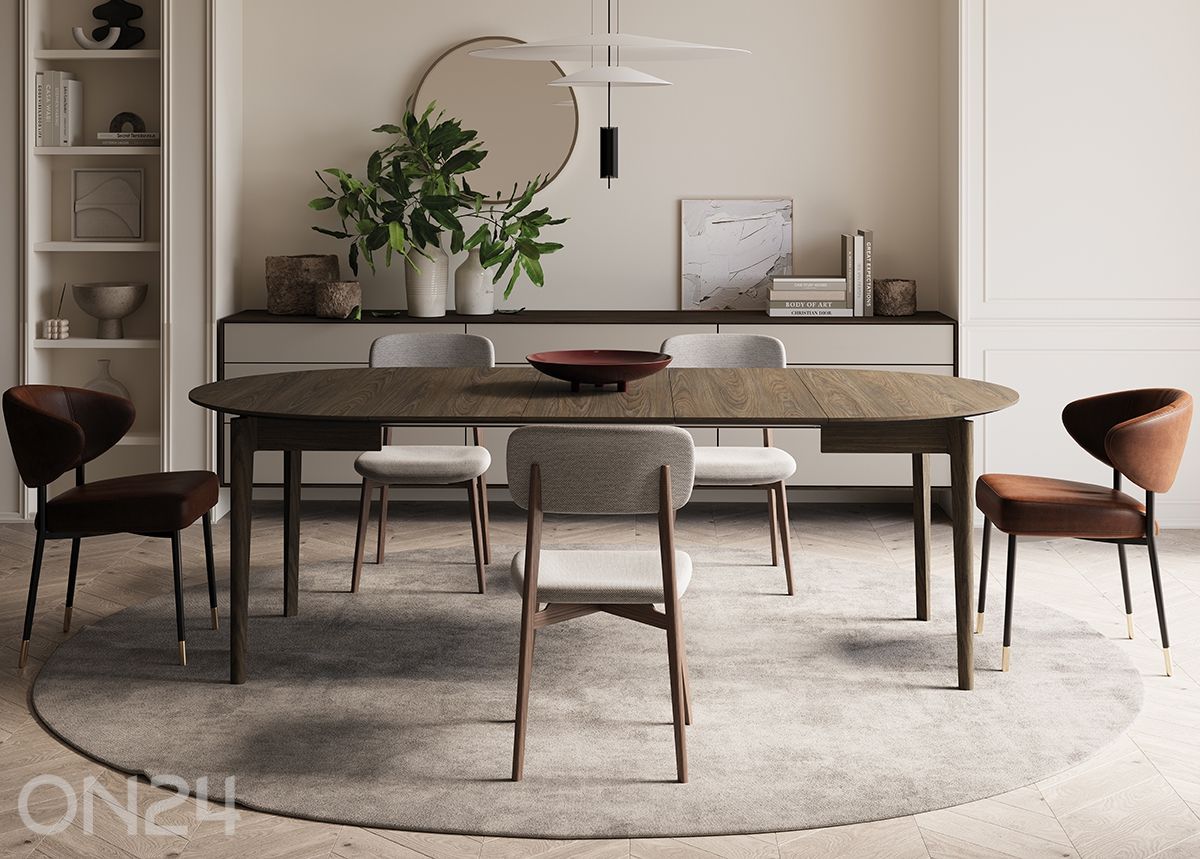 Pikendatav söögilaud Plot Ø120x120/240 cm suurendatud