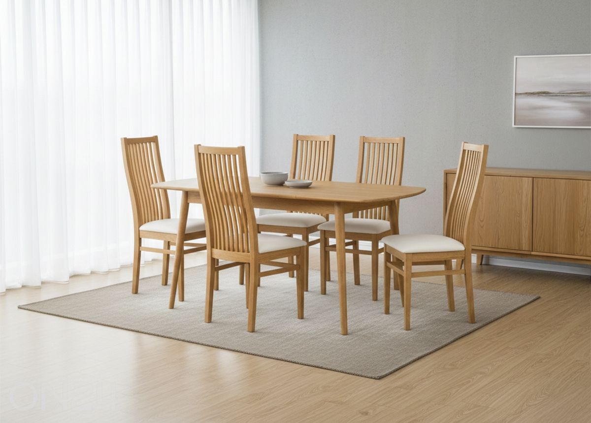 Pikendatav söögilaud Scan 90x170/210 cm + 4 tooli suurendatud