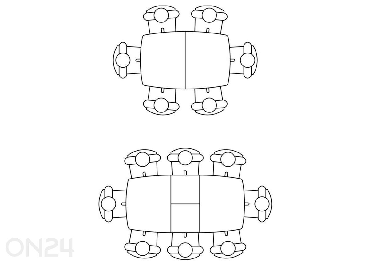 Pikendatav söögilaud Yense 80x125/165 suurendatud