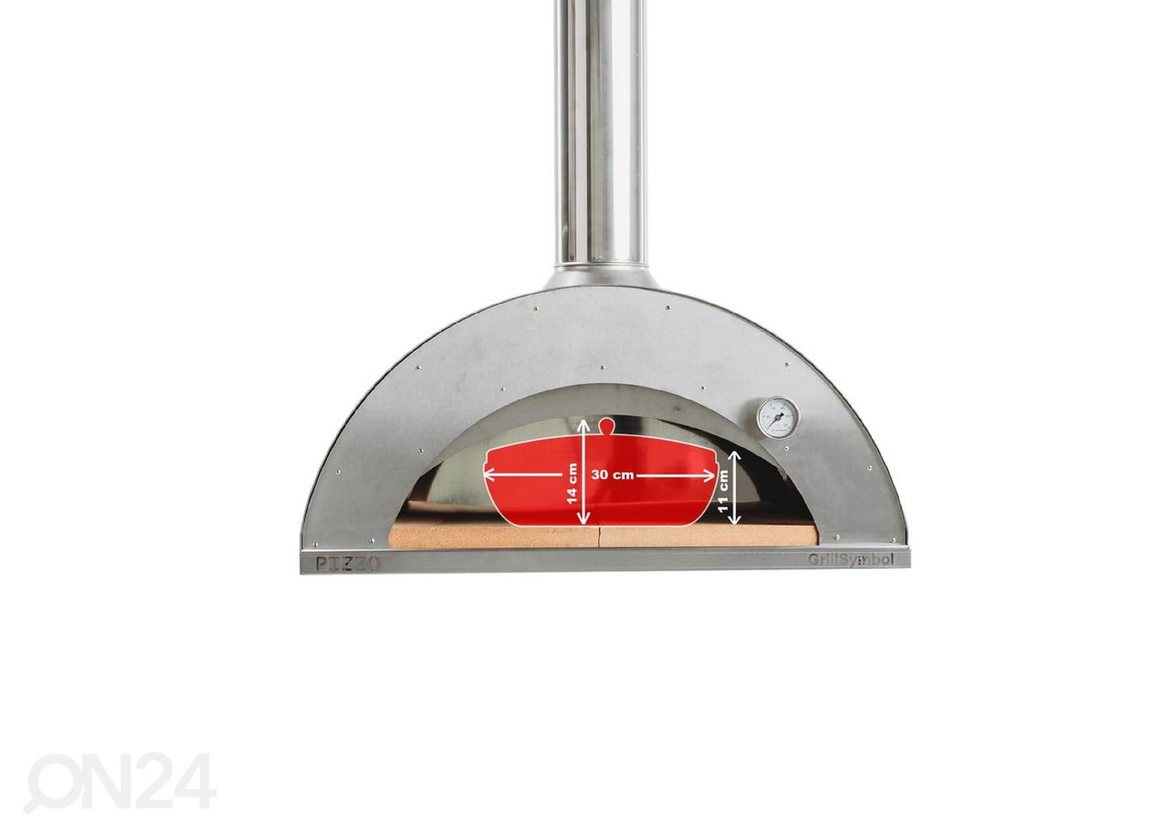 Pitsaahi koos aluslauaga Pizzo-Set-Inox suurendatud