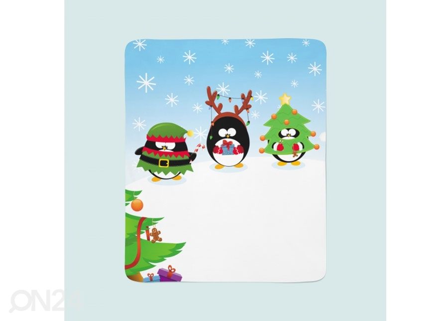Pleed Christmas Penguins 130x150 cm suurendatud