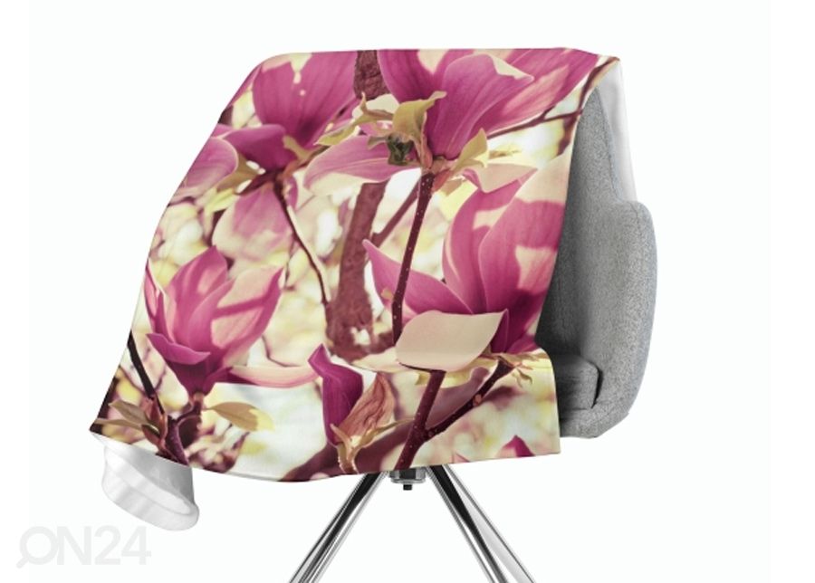 Pleed Pink Magnolias 130x150 cm suurendatud