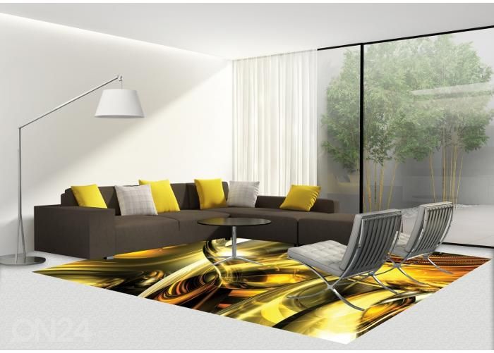 Põrandakleebis Golden wires 255x170 cm suurendatud