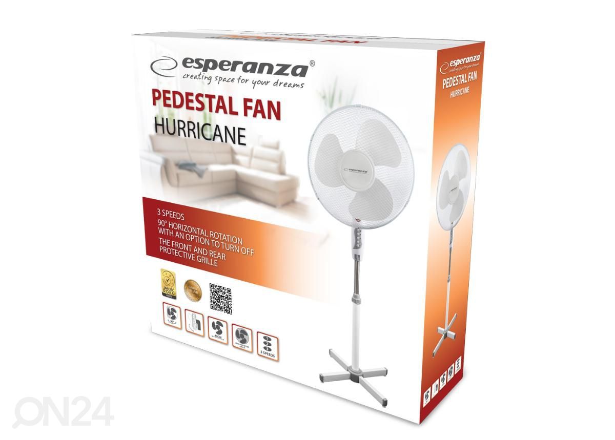 Põrandaventilaator Esperanza EHF001WW suurendatud