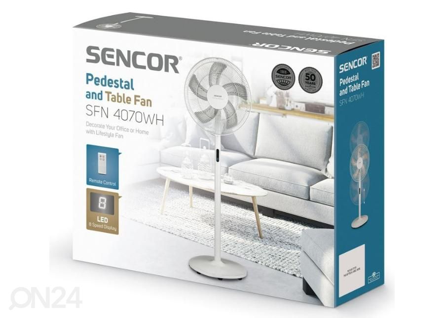 Põrandaventilaator Sencor SFN4070WH suurendatud
